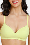 Zivame Beautiful Basics Padded Non Wired 3/4th Coverage T-Shirt Bra - Wild Lime — thumbnail 4